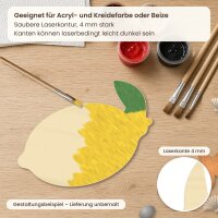 Zitrone aus Holz zum Bemalen, 3er-Set 10 cm oder einzeln 20, 30, 45 cm, Pappelsperrholz 4 mm