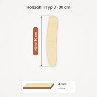 Holzzahl 1 zum Bemalen – Typ 3, 30 cm hoch, 4 mm stark