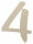 Holzzahl 4 zum Bemalen – Typ 3, 20 cm hoch, 4 mm stark