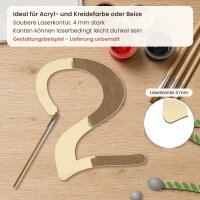 Holzzahl 7 zum Bemalen – Typ 3, 45 cm hoch, 4 mm stark