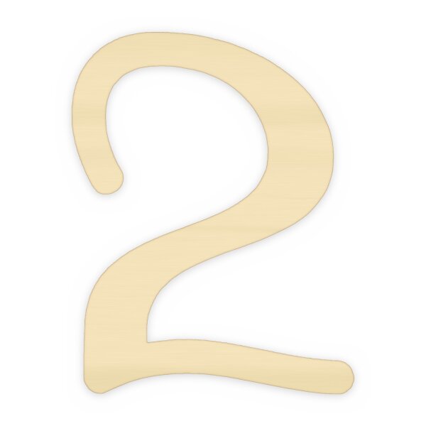 Holzzahl 2 zum Bemalen – Typ 3, 10 cm hoch, 4 mm stark