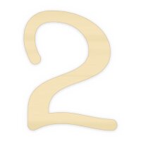 Holzzahl 2 zum Bemalen – Typ 3, 10 cm hoch, 4 mm stark