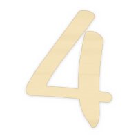Holzzahl 4 zum Bemalen – Typ 3, 10 cm hoch, 4 mm stark
