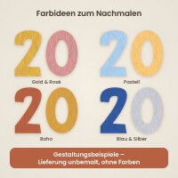 Holzzahlen-Set 20 zum Bemalen – Typ 2, 20 cm hoch je Ziffer, 4 mm stark