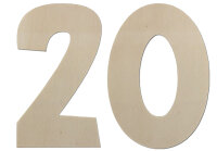 Holzzahlen-Set 20 zum Bemalen – Typ 2, 30 cm hoch...