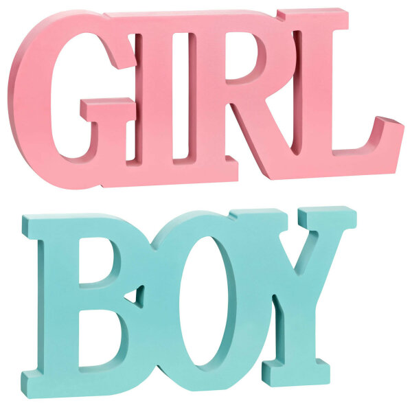 Schriftzug Boy oder Girl aus Holz – Wand- und Türdeko