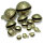Metall-Glöckchen mit chinesischen Schriftzeichen – Set mit 15 Stück, 11–38 mm